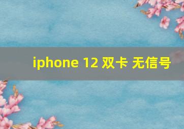 iphone 12 双卡 无信号